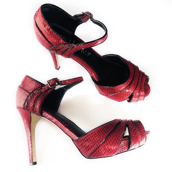 White House Black Market Shoes - White House Black Market Sandra Peep Toe Red Heel